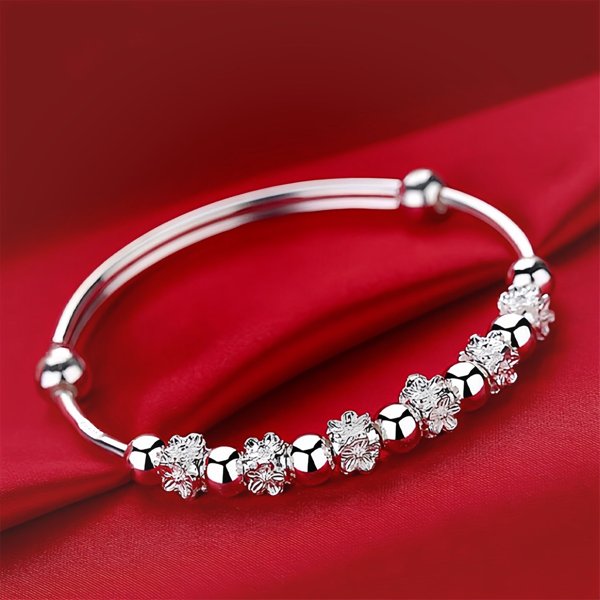 Push-pull Opening Happiness Blooming Plum Blossom Bracelet Internet-famous