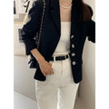 Slim-fit Tweed Jacket Long-sleeve Blazer