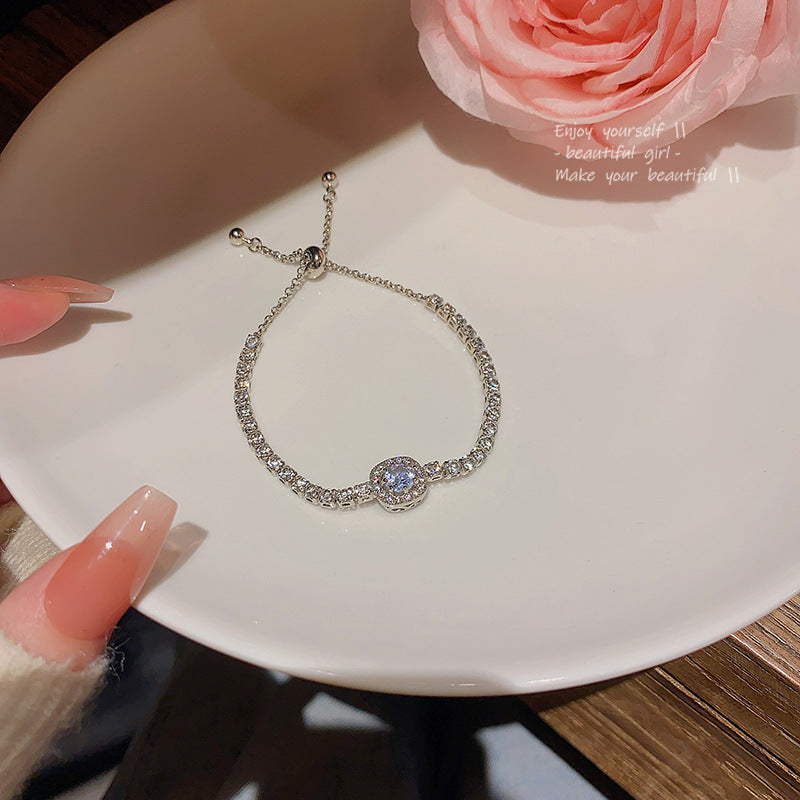 Exquisite Full Zircon Bracelet For Women, Light Luxury Niche Design, Square Zircon Bangle, Gift For  & Best Sisters Jewelry